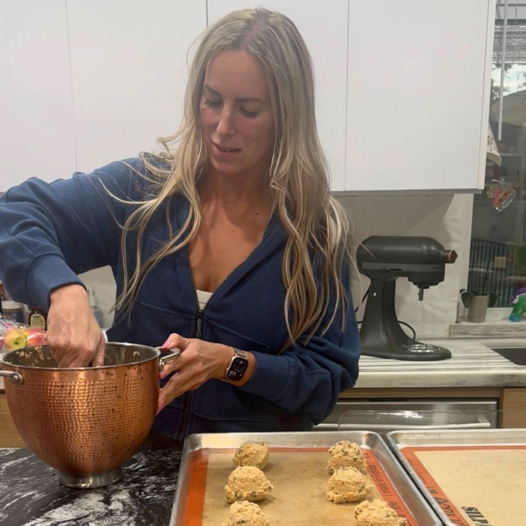 Making cookie dough as an easy sweet treat for the week