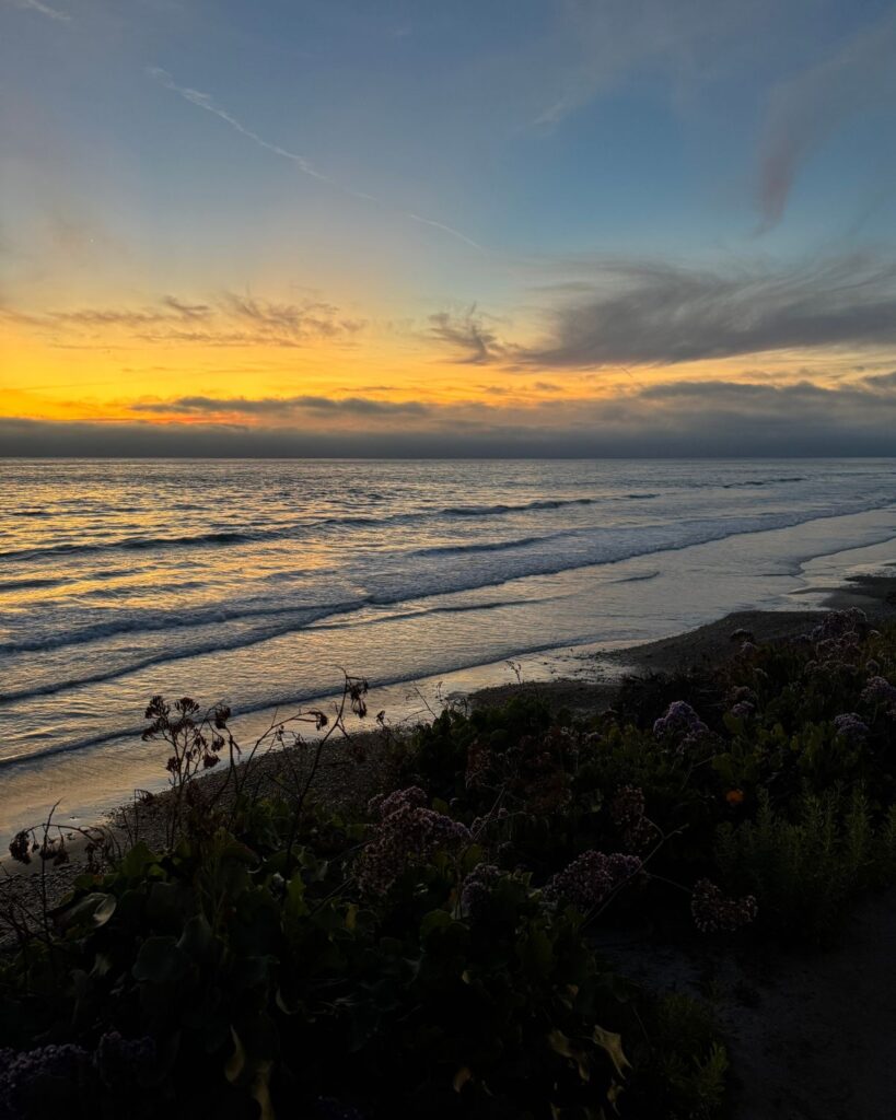 Beautiful sunset over the Pacific Ocean in Carlsbad California