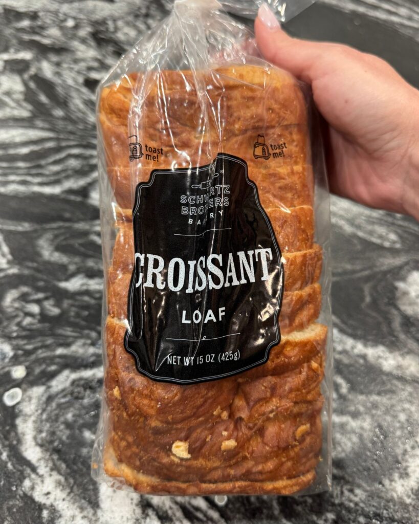 Croissant loaf bread used for making croissant French toast