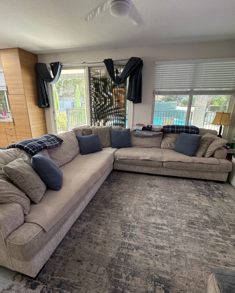 clean living room during a Sunday reset routine with organized space and fresh start