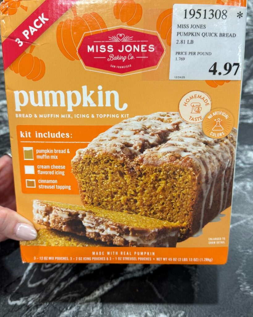 Miss Jones Pumpkin Bread and Muffin Mix used to make protein pancakes.