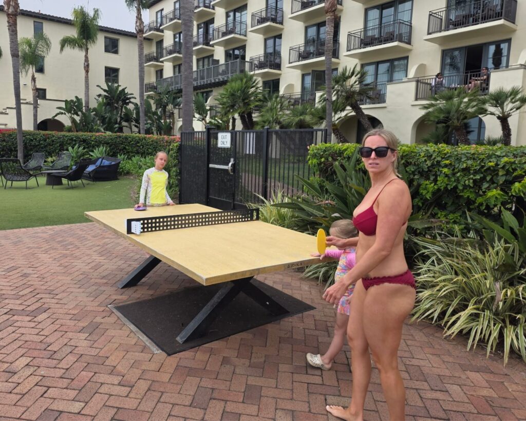 poolside ping pong at Terranea Resort
