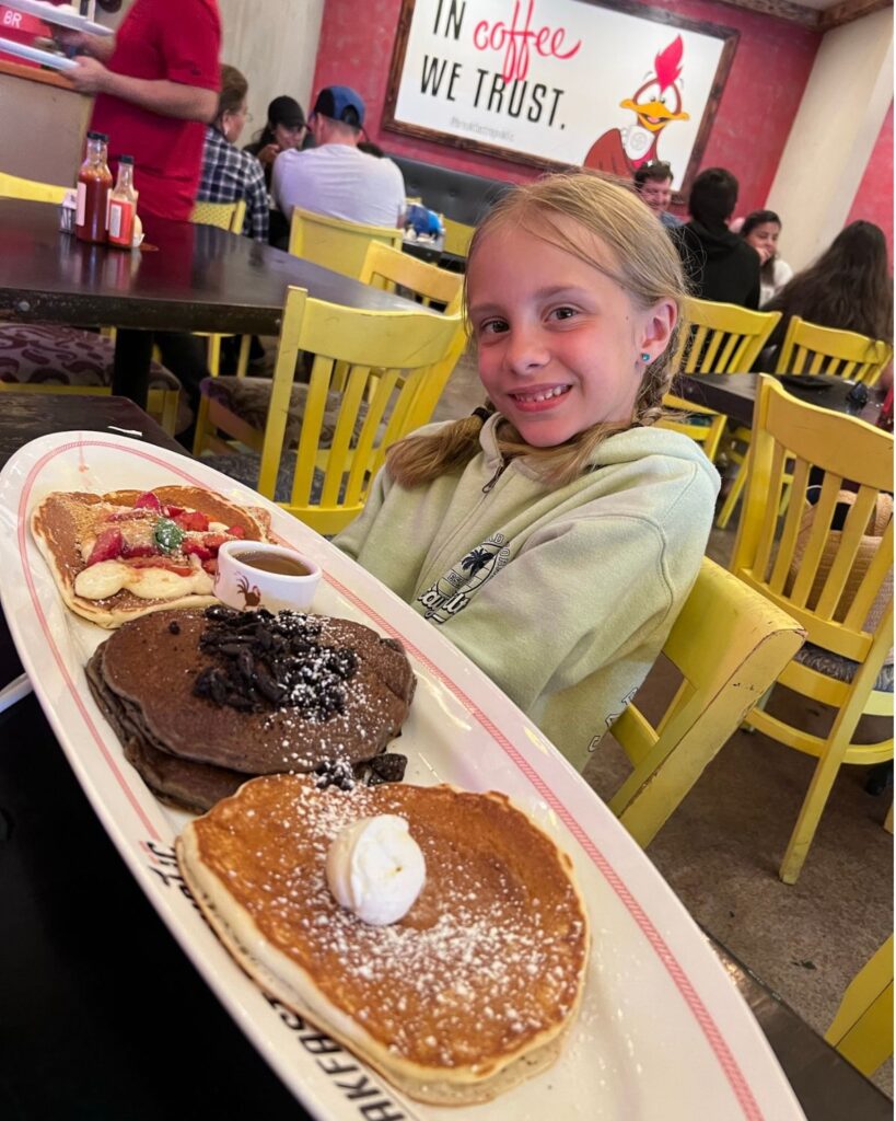 Pancake flight from Breakfast Republic in Pacific Beach.