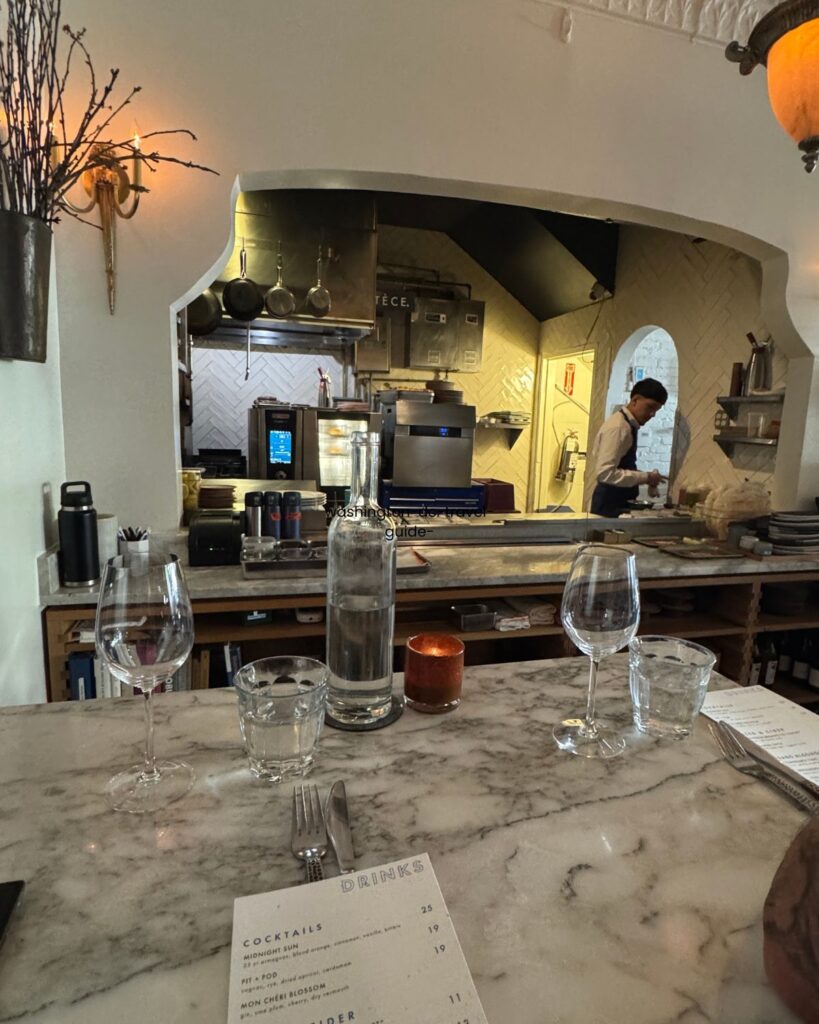 Chef's table dining experience at Lutèce restaurant in Georgetown, Washington DC.